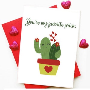 You're My Favorite Prick Themed Printable Card With Free Envelope Template
