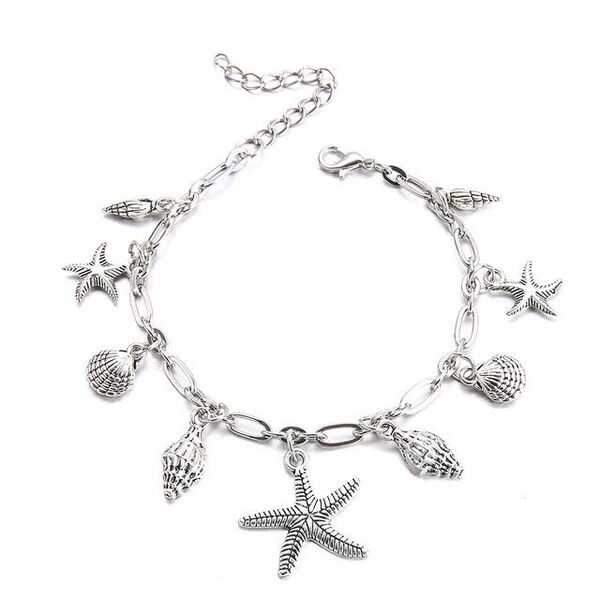 Silver Seashell Bracelet Etsy