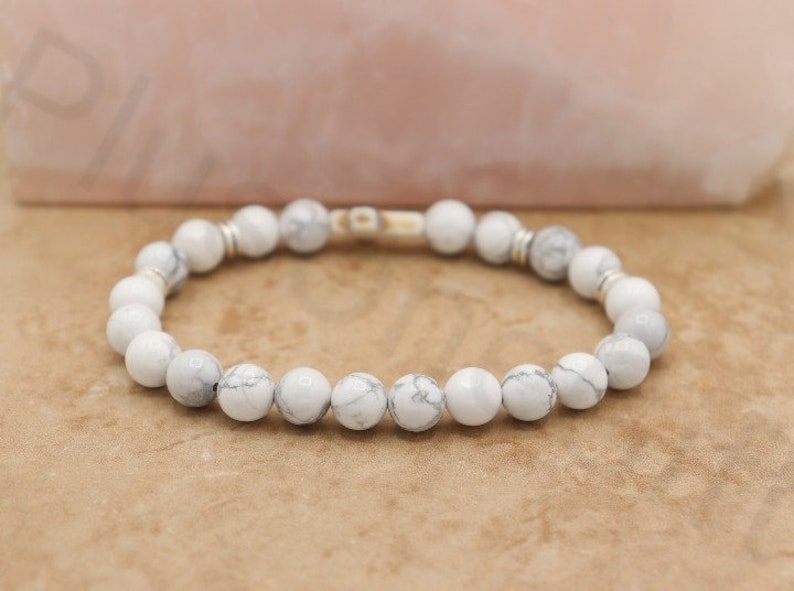 White Marble Stretch Cross Bracelet Hand Made Cross Etsy