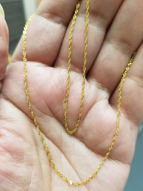 22K Solid Yellow Gold Singapore Twist 
