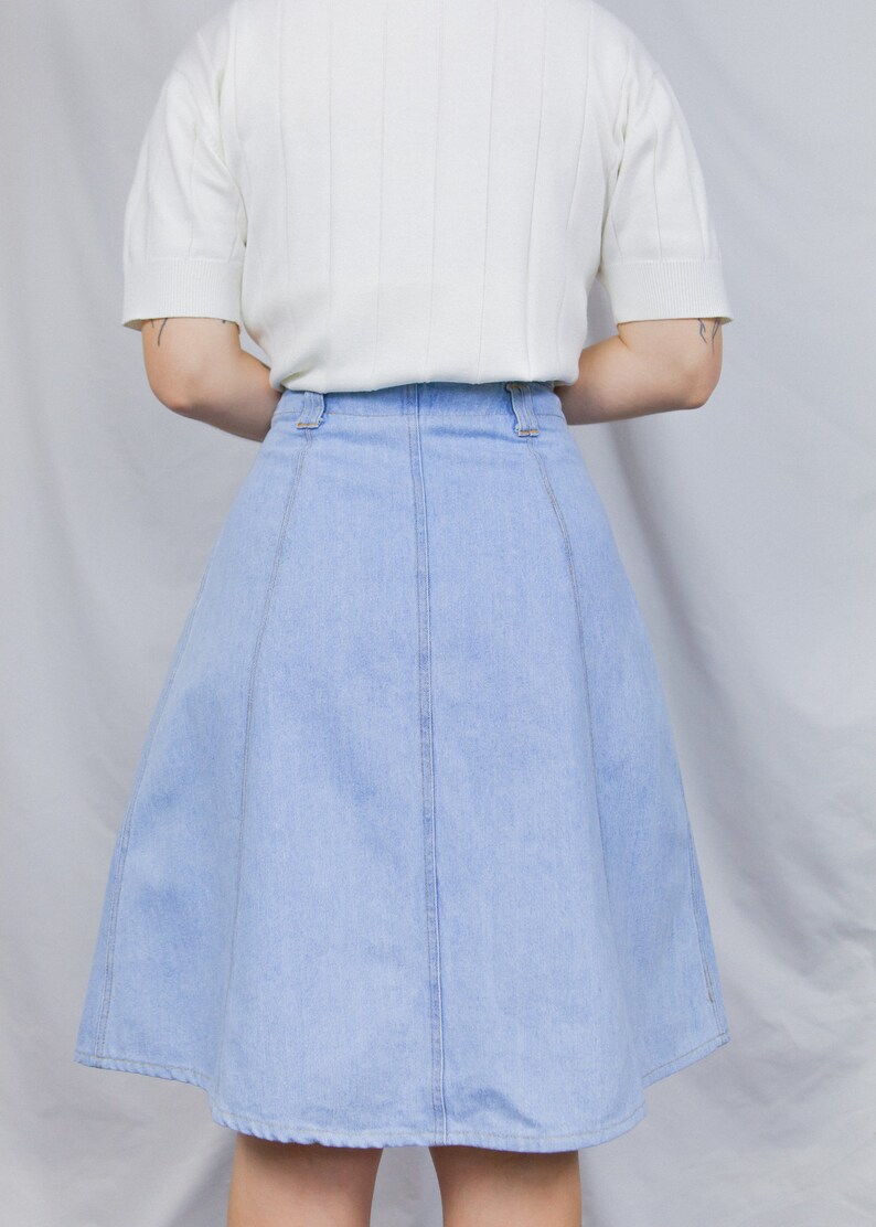 Vintage High Waisted Denim Skirt 26 Waist