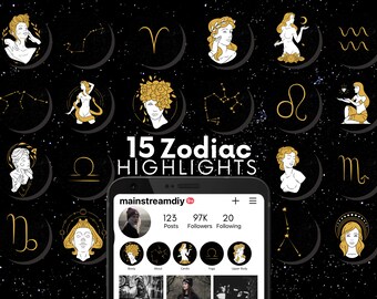 15 Instagram-höjdpunkter från stjärnteckenet | Instagram-inlägg från stjärnteckenet | Grafik för sociala medier | Marknadsföring i sociala medier | Grafik för stjärntecken | Stjärntecken