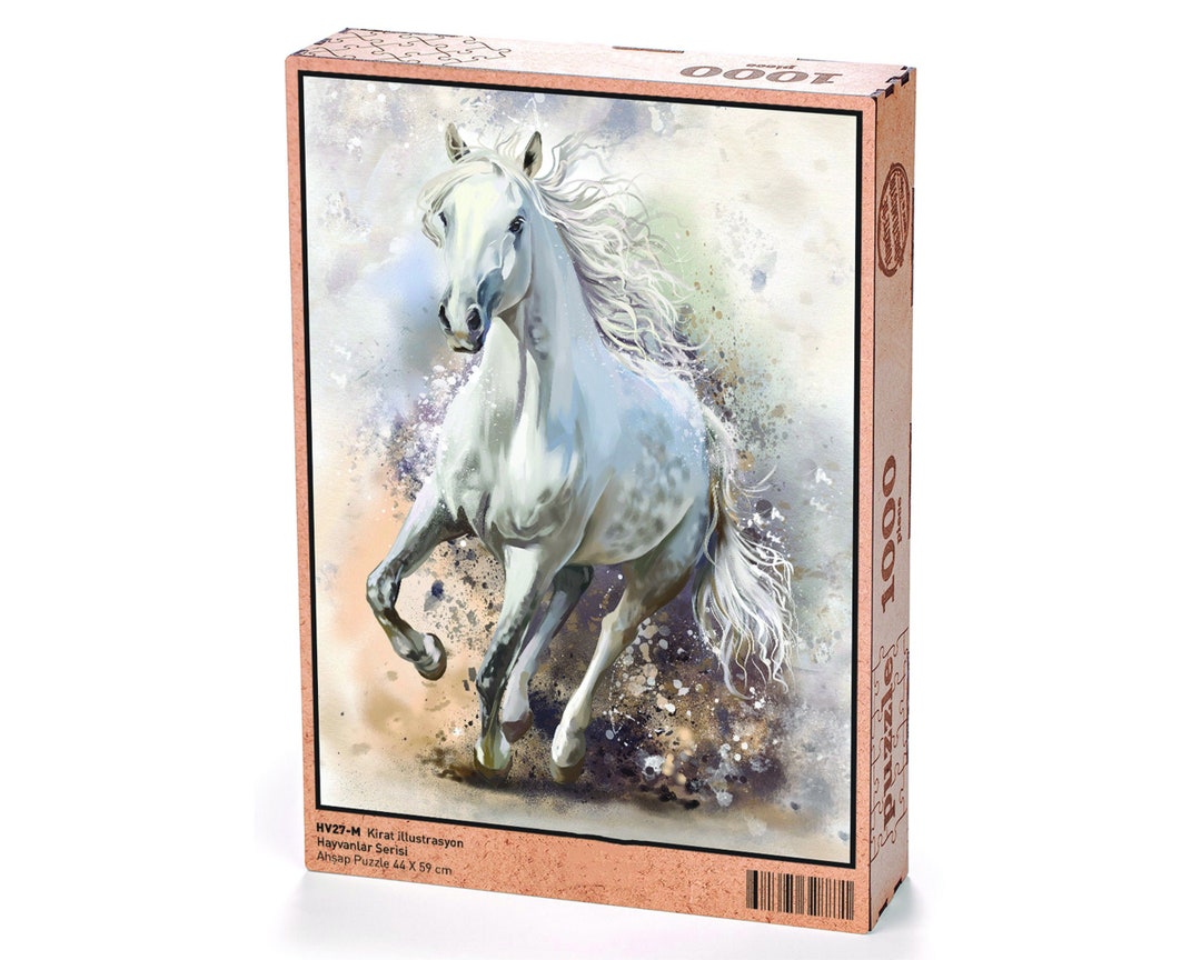 Wooden Jigsaw Puzzle for Adults White Horse 2000-1000-500-204 Pieces ...