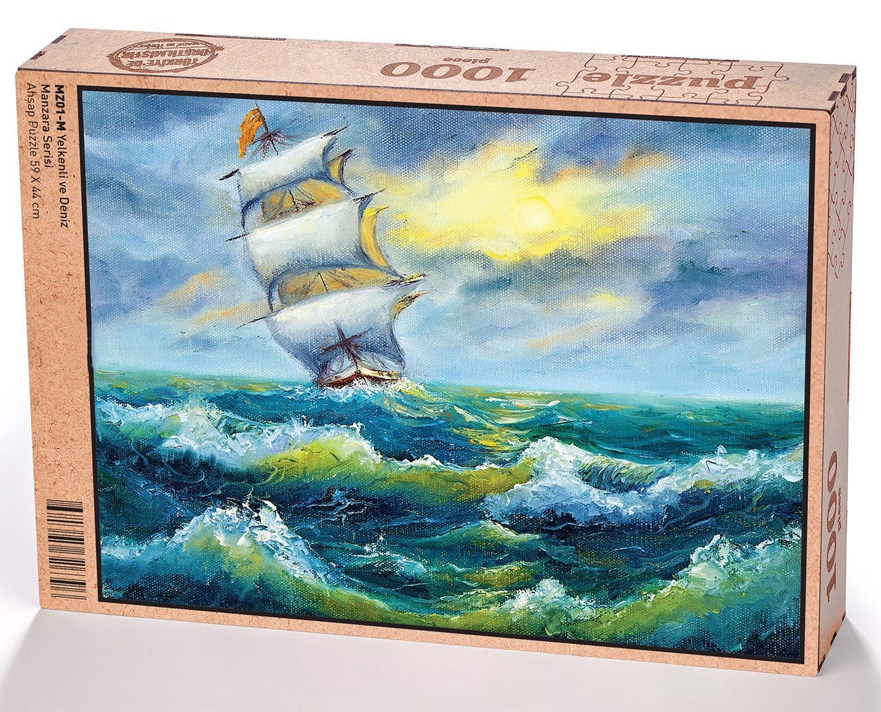 500 Piece Sailboat Ocean Jigsaw Puzzle For Adults & Teens - 20.4x15 Inch Wooden Art Poster - View #3