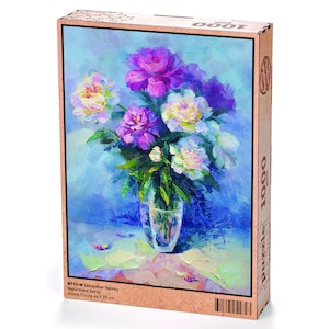 Rompecabezas de madera para adultos Jarrón de peonías 2000-1000-500-204 Piezas Regalo del Día de la Madre para ella para él