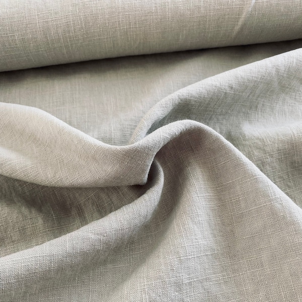 Beige linen fabric 260 g/gm, softened linen fabric for clothes, duvets, 140 cm width linen fabric, natural fabric