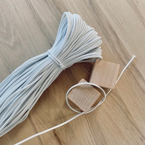 2 mm elastic rubber 5 meters, round elastic cord white color