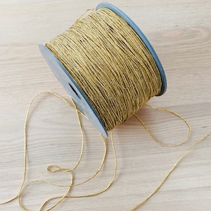 1 mm round elastic cord with lurex Gold color, Elastic cord sparkling, elastic ribbon gold color 1 mm, elastic tape