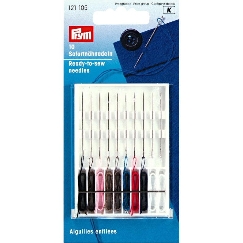 Needles with thread Ready to sew needles, 10 items Travel needles set Urgent clothes repair needles kit zdjęcie 1