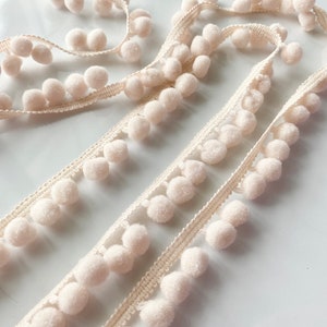 10 mm wide Pompom Ball Trim, Pom Pom Braid, Pillow Decoration, Dressmaking Pompom Trim, Choose various colors, Cream Pom Pom Trim Garland.