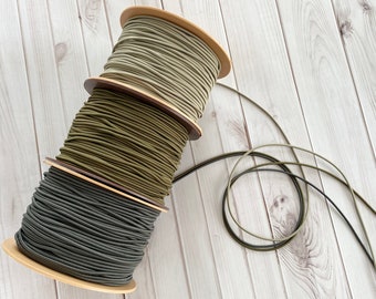 Khaki Elastic Cord: 2.5mm Round Elastic String for Bracelets