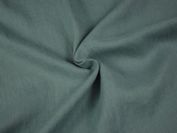 Ocean blue softened linen, 200 gsm washed linen fabric by meter