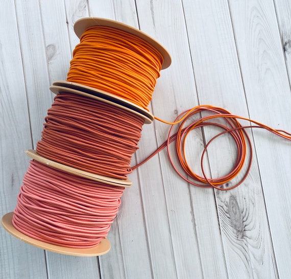 Round Elastic Cord 2,5 Mm Wide for Various Crafting Projects, Orange  Elastic Rope for Bracelets, 0.10 Inches Wide Thin Cord 