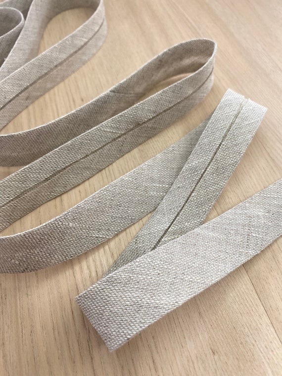 20 Meter Roll Natural Linen and Cotton Ribbon Tape in Four Widths