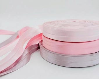 Pink Shades Satin Bias Tape Single Fold Bias Binding 20mm 3/4 Inch Sewing Trim