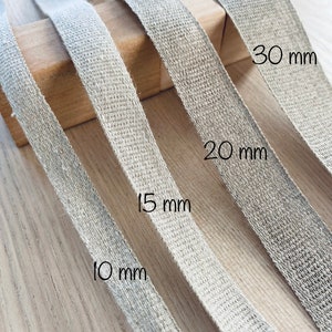 10/15/20/30 mm breites Leinenband, naturfarbenes Leinenband