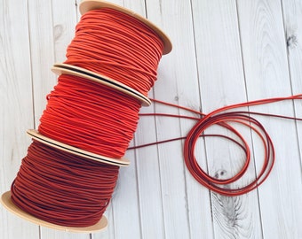 Orange Elastic Cord: 2.5mm Wide, Strong Bracelet Rope