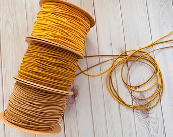 Mustard Elastic Cord: 2.5mm Round String for Bracelets
