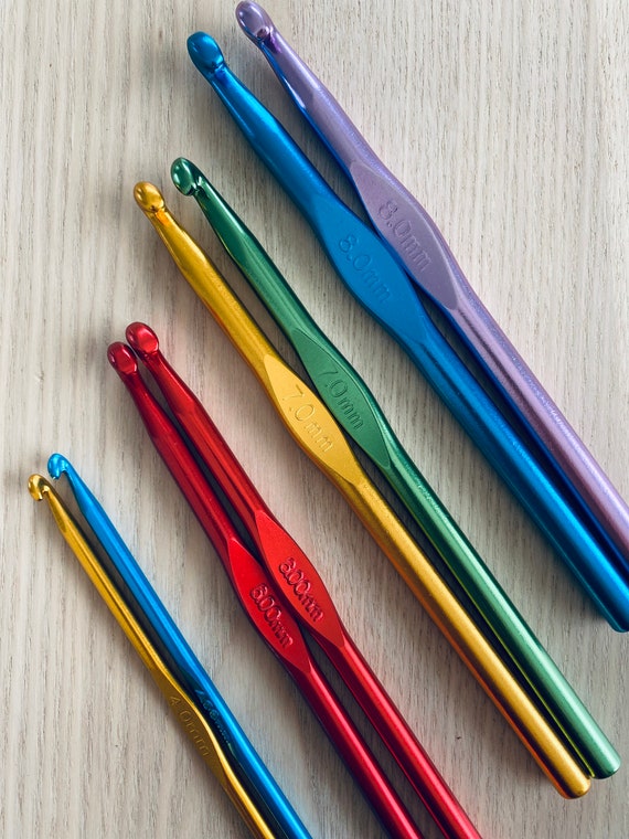 Aluminum Crochet Hook: 4-8mm Metallic Macrame Cord Hook - Etsy