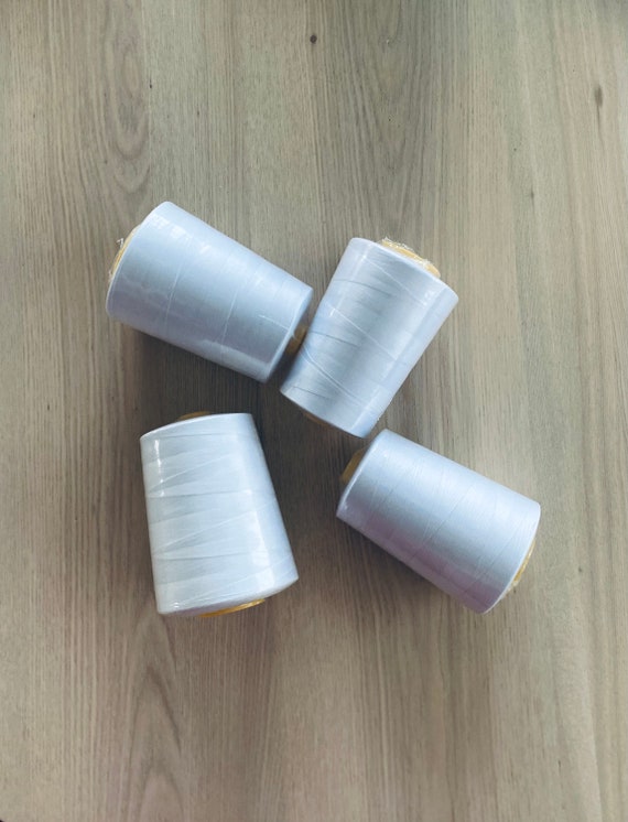 White Polyester Overlock Sewing Thread - 5000 Yards