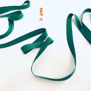 Dark Green Cotton Bias Tape: 20mm Single Fold Quilting Binding
