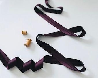 Eggplant Satin Bias Binding: 20mm Soft Edging Trim