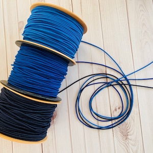 Rond elastisch koningsblauw koord, 2,5 mm/0,10 in elastisch touw, diepblauw sterk elastisch touw, Armbandkoord, Crafting stretch touw