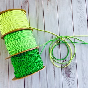 Green Elastic Cord: 2.5mm Strong Bracelet Rope