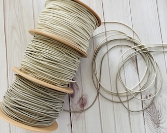 Light Cream Elastic Cord: 2.5mm Round String for Bracelets