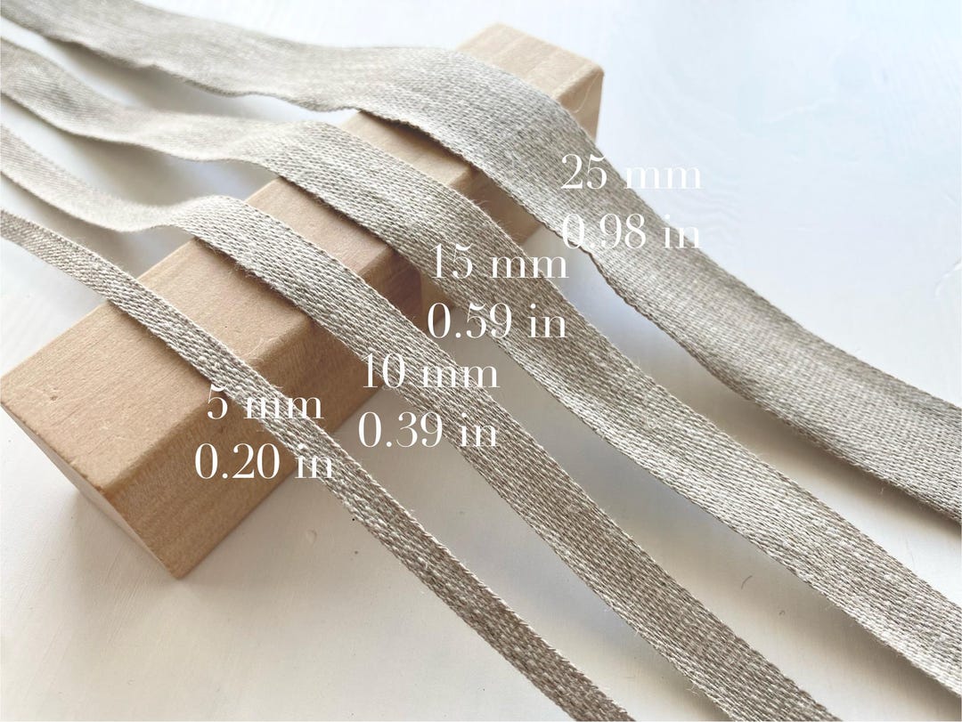 10/15/25 Mm Wide Linen Ribbon, Linen Wrapping Ribbon, Linen Tape for ...
