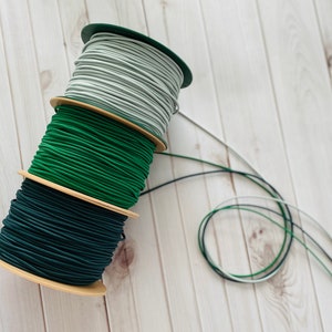 Cordón elástico redondo tourquoise, 2.5 mm/0.10 en cuerda elástica, cuerda elástica fuerte verde, cordón de pulsera, cuerda de artesanía