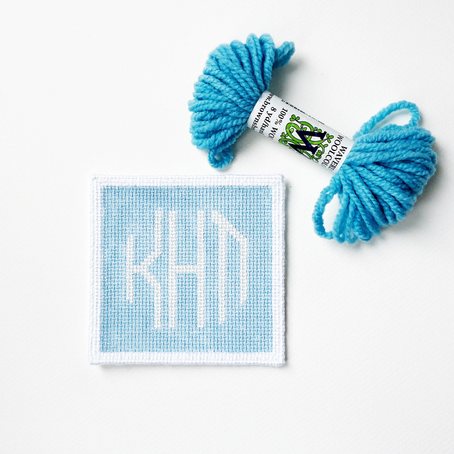 Custom Monogram needlepoint coaster kit 2 canvases with Etsy