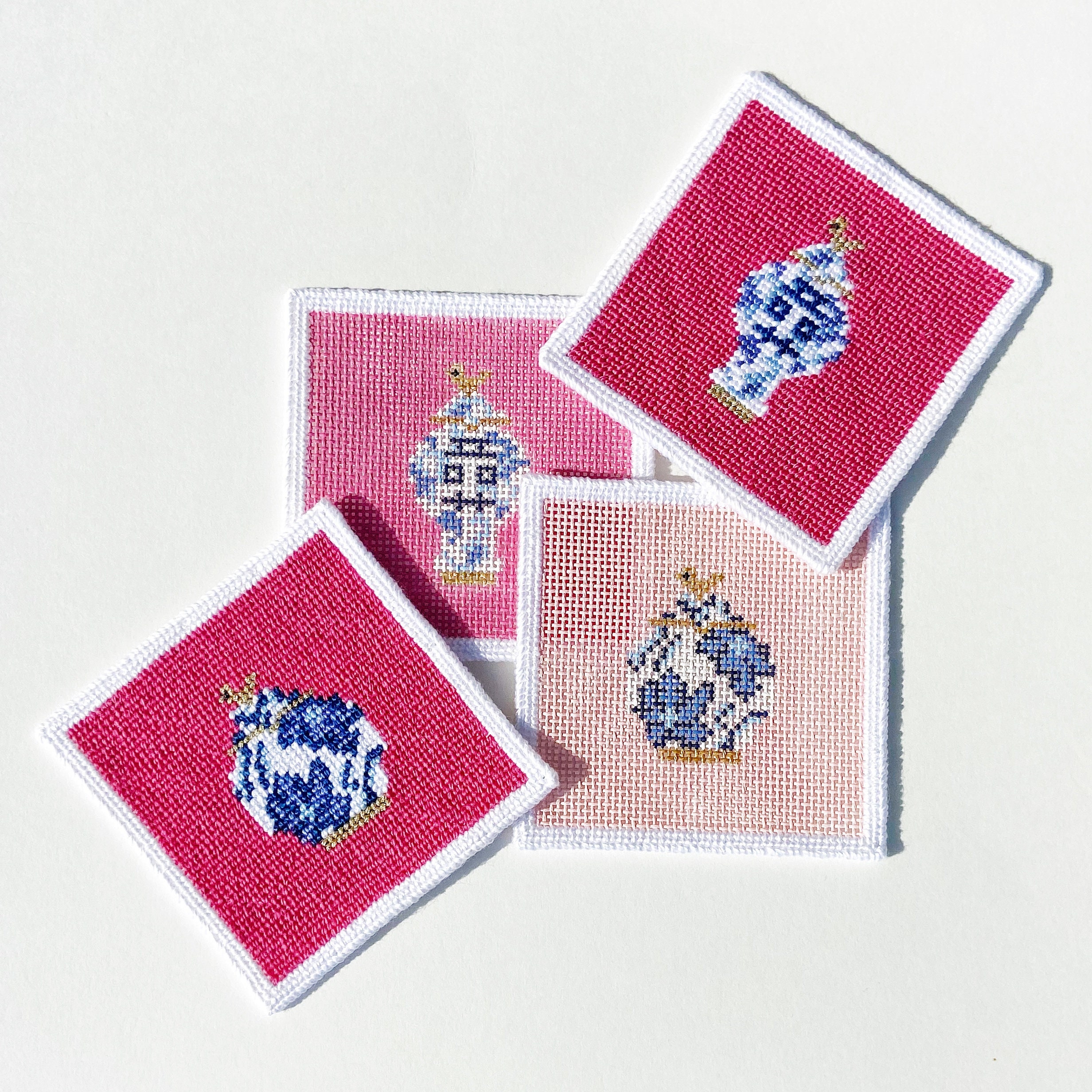 Ginger Jar Needlepoint Coaster Kit 2 Canvases With Threads & Etsy