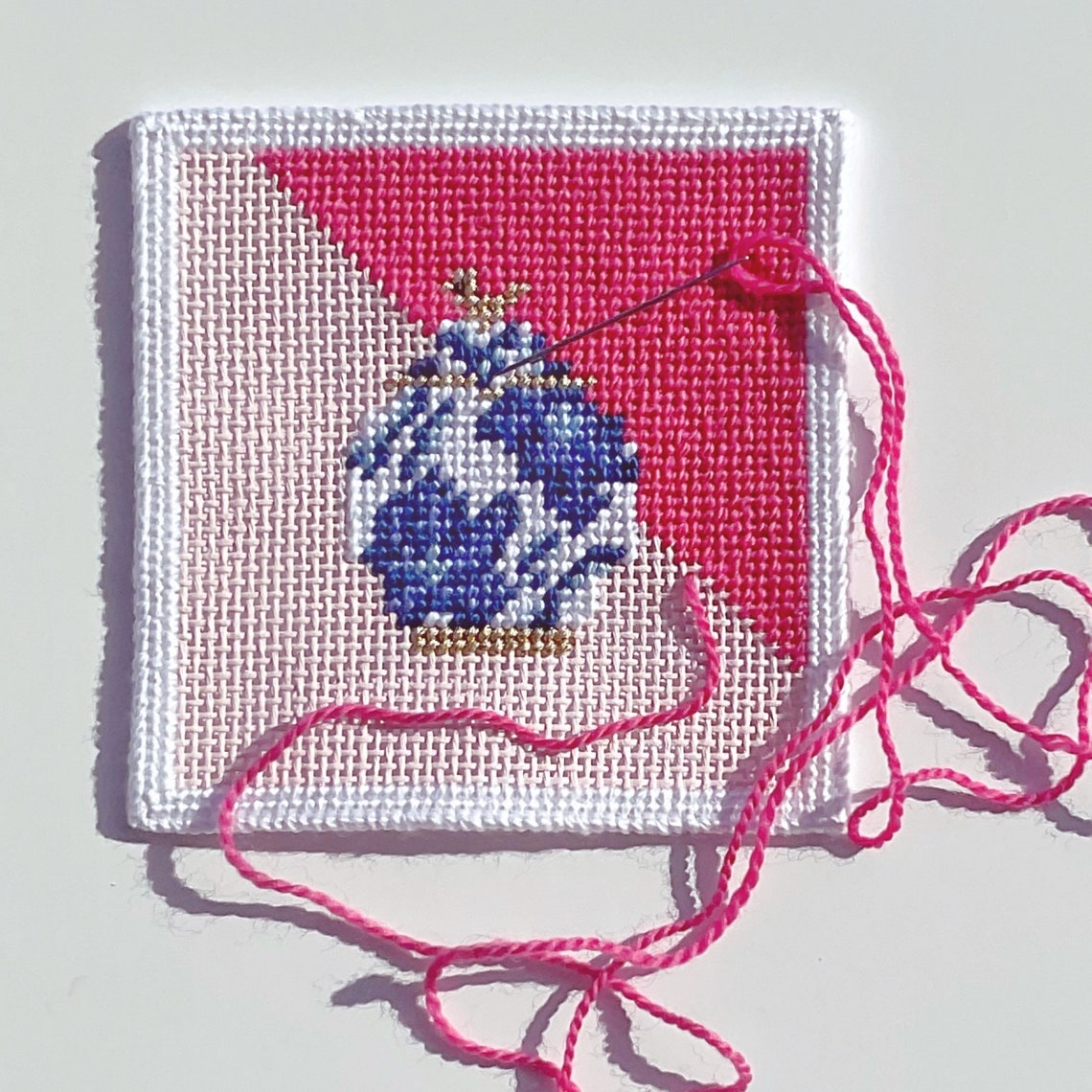 Ginger Jar Needlepoint Coaster Canvas set of 4 Etsy