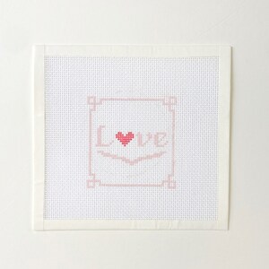 LOVE - hand painted needlepoint canvas
