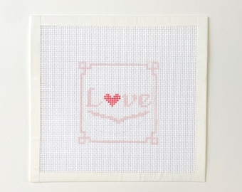 LOVE - hand painted needlepoint canvas