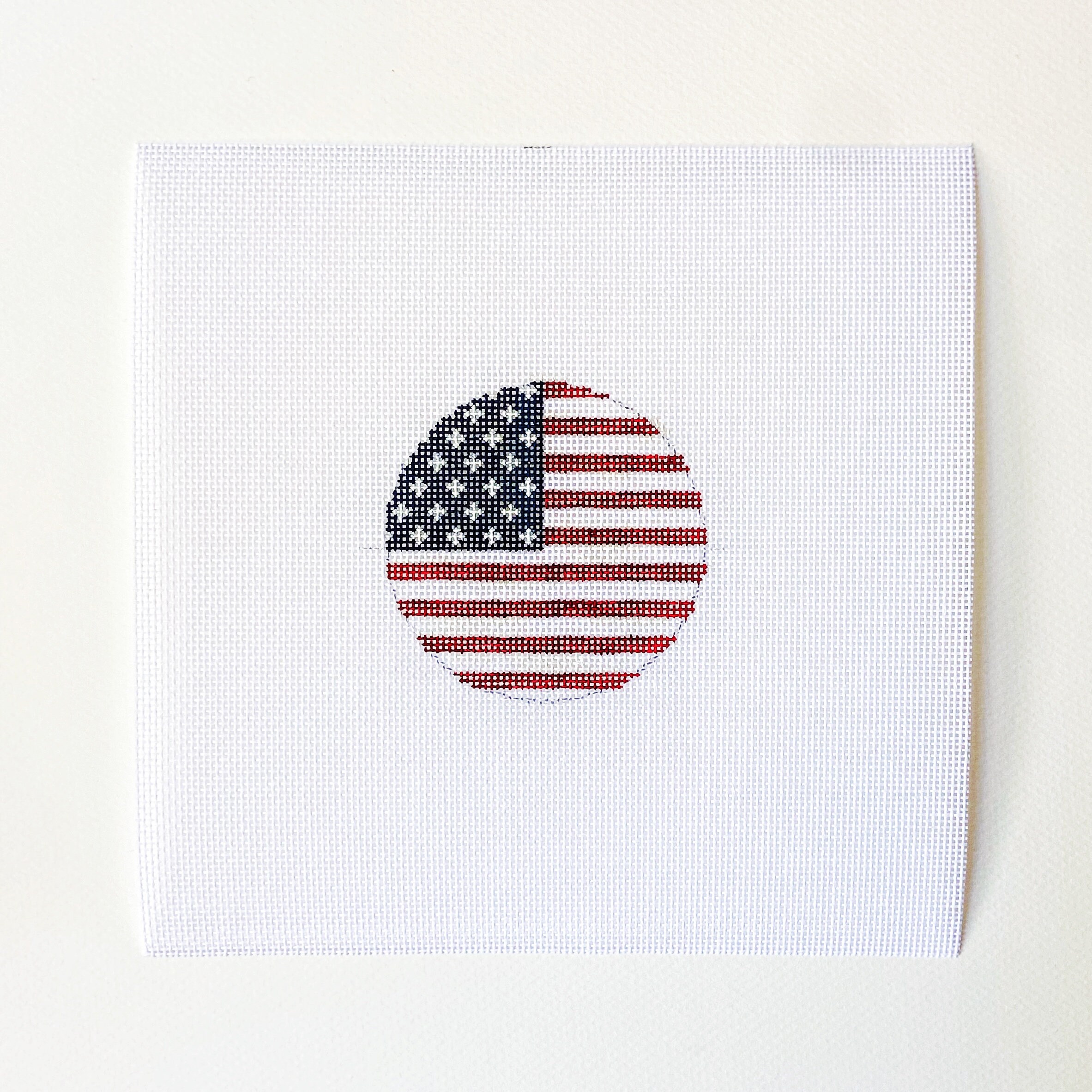 American Flag Needlepoint oranament canvas 18 count mesh Etsy