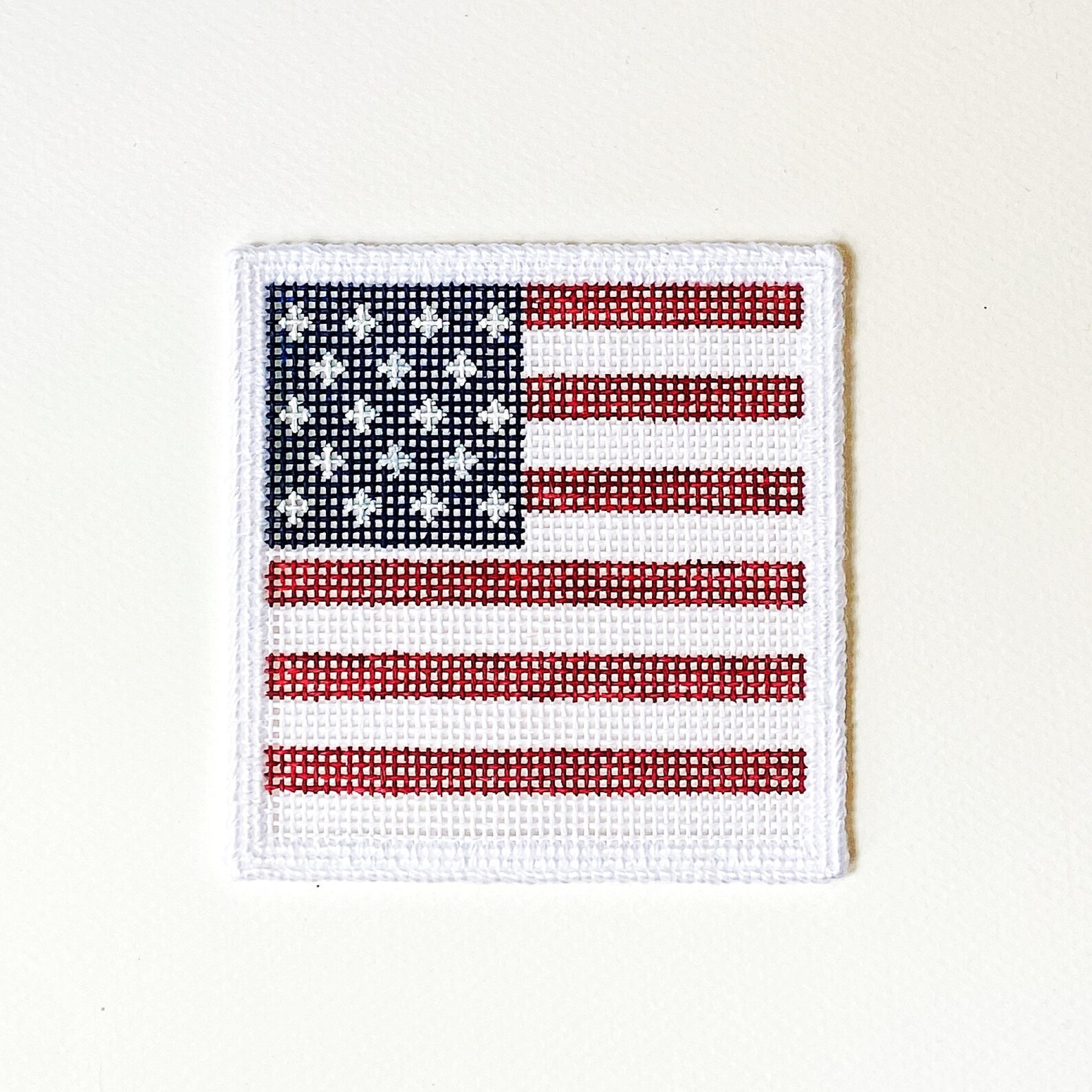 American Flag Needlepoint Coaster Kit 2 Canvases With Threads - Etsy