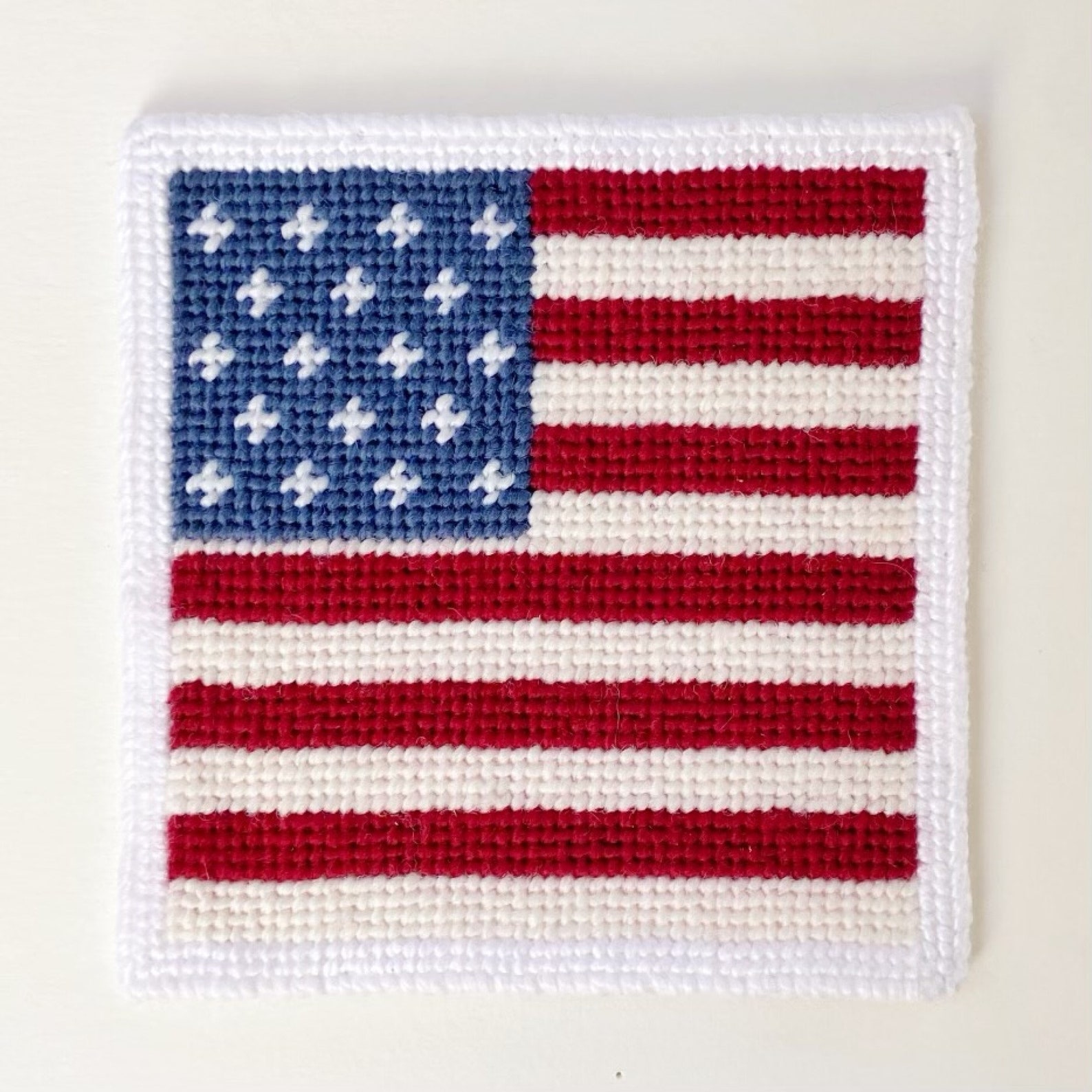 American Flag Needlepoint oranament canvas 18 count mesh Etsy