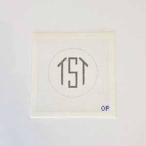 Custom Monogram needlepoint ornament - 13 canvas *Leave monogram in comments
