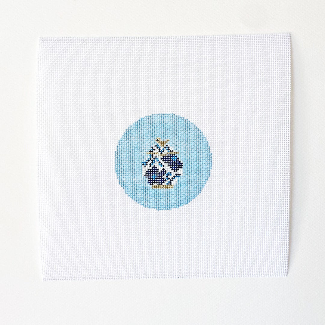 Ginger Jar Needlepoint Ornament Canvas 18 Count Mesh Etsy UK