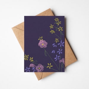 IJslandse klaprozenkaart | Bedankkaart met pasteltekening | Bloemsierkunst Claire Cain | Gepersonaliseerde bloemenkaart