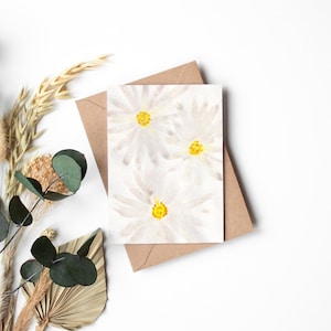 Gänseblümchen | von Claire Cain | Aquarell Gänseblümchen Karte | Britische Wildblume | Dankeskarte | | Muttertag | A6 Klappkarte