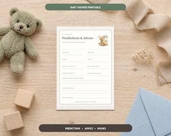 Babyparty-Vorhersagen, Tipps & Wünsche – Geschlechtsneutrales Druckset