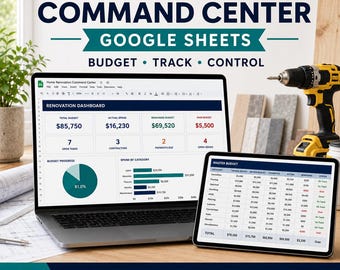 Tabellenkalkulation für Hausrenovierungen, Renovierungsbudgetplaner & Projektverfolgung für Google Sheets