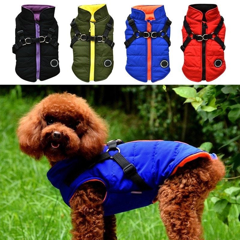 Waterproof Pet Dog Puppy Vest With Harness Jacket Chihuahua Etsy