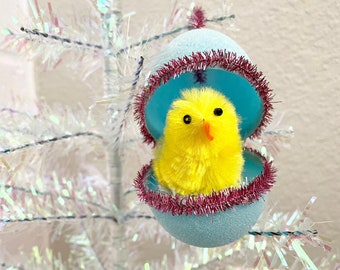 Blue Glitter Egg Ornament