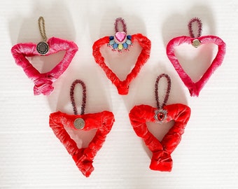 Velvet Valentine Ornaments - Set of 5