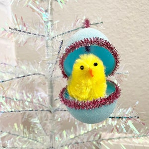 Blue Glitter Egg Ornament