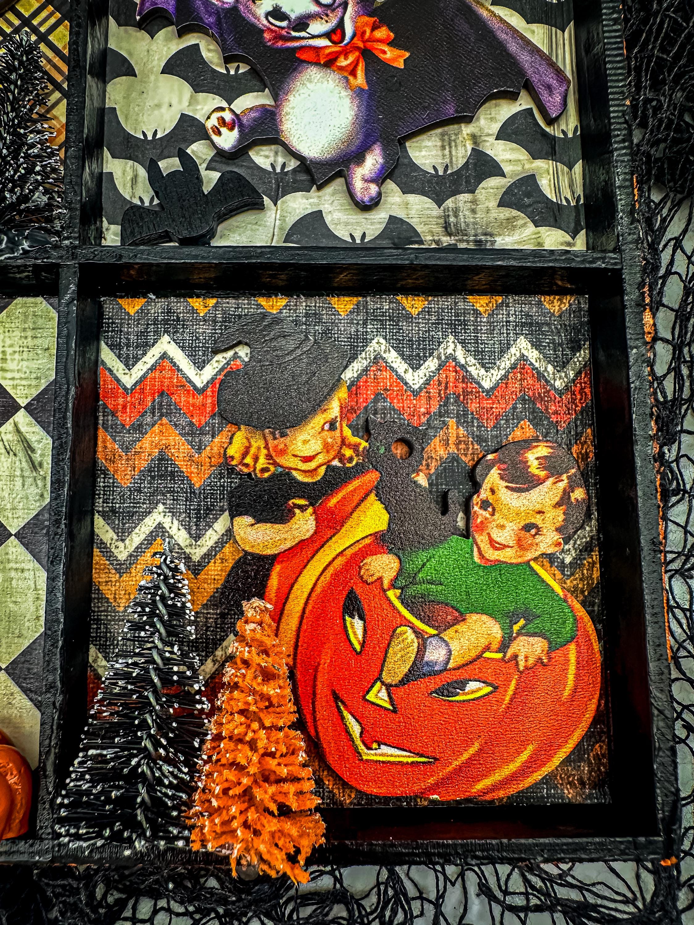 ハロウィーン❇️シャドーボックス レトロなハロウィーンのシャドーボックスを楽しんでください！ - Etsy 日本